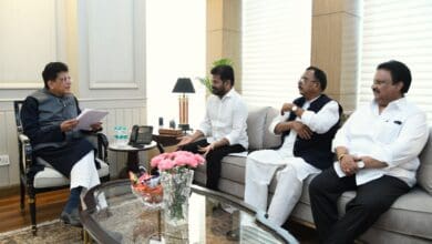 Telangana CM Revanth Reddy with Union Minister for Commerce and Industry Piyush Goyal at New Delhi on Tuesday
