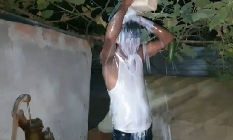 Assam man bathes in milk to celebrate divorce from cheating wife
