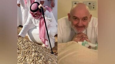 Saudi Sleeping Prince's father at grave and hospital bedside