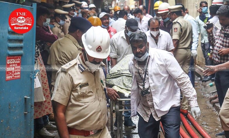 5 died & many were trapped after a fire broke out in a plastic mat manufacturing building