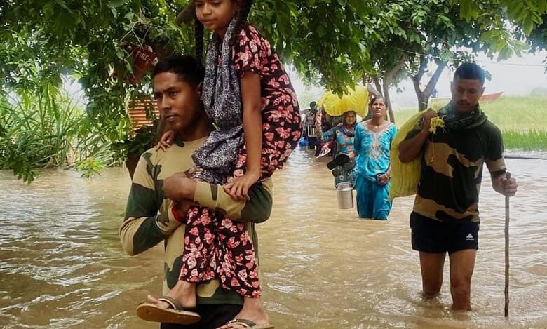 BSF troops in Ferozepur, carried out flood rescue operations