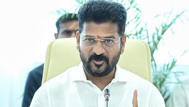 Telangana chief minister A Revanth Reddy hold a review meeting with revenue and housing officials on Bhu Bharati, Indiramma housing schemes in Telangana, on Wednesday, August 13, 2025.