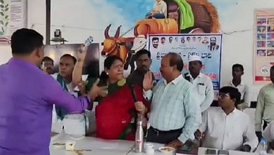 MLA throws bottles at leader