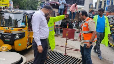 GHMC inspects drains in Hyderabad