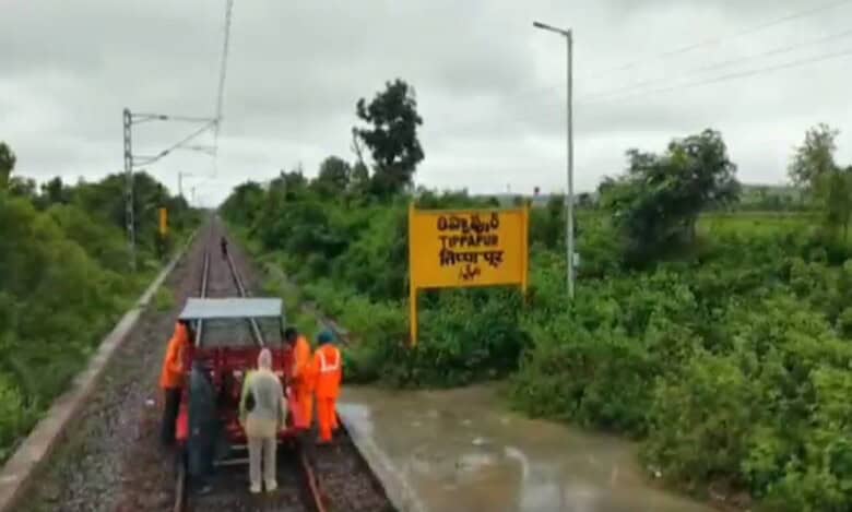 Railway track repair in Telangana
