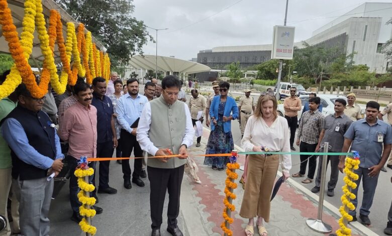 D Sridhar Babu (Left) and Jennifer Larson (Right) at US Consulate in Hyderabad.