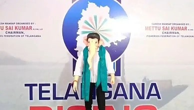 Ganesh Idol modelled after CM Revanth Reddy