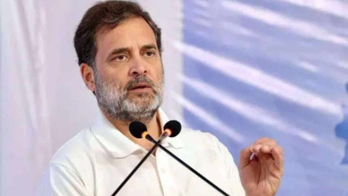 Rahul Gandhi addresses a gathering