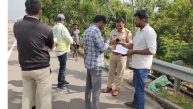 Police investigate the accident spot