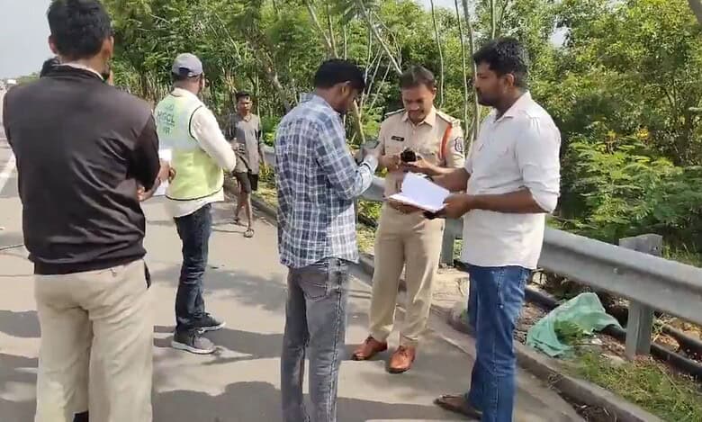 Police investigate the accident spot