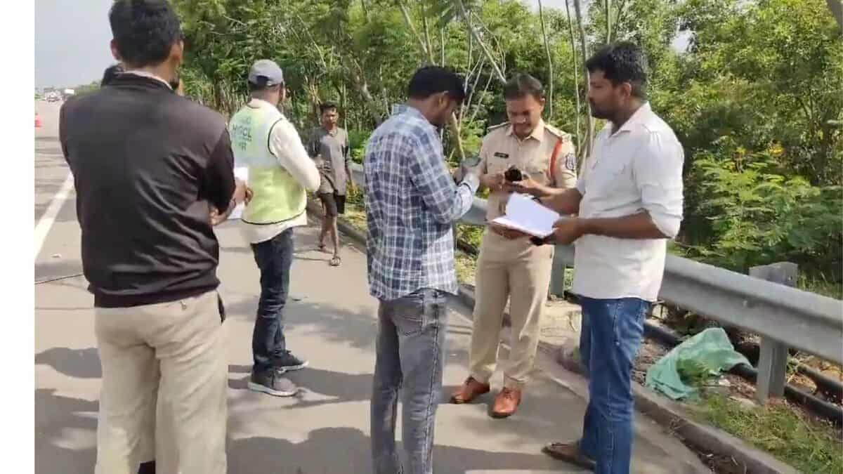 Police investigate the accident spot
