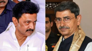 Tamil Nadu CM M K Stalin (left) and Governor R N Ravi (right)