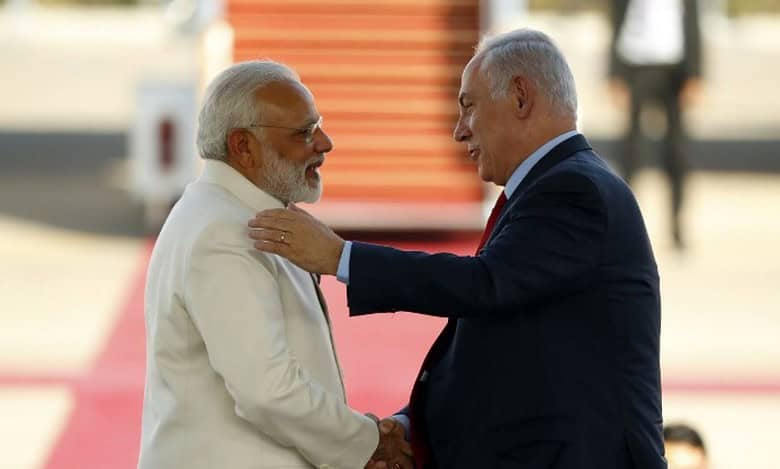 Indian Prime Minister Narendra Modi with his Israeli counterpart Benjamin Netanyahu