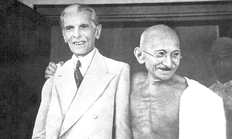 Muhammad Ali Jinnah and Mahatma Gandhi