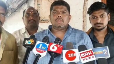 A resident of Jagtial addresses the media regarding the incident