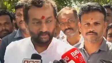 BJP MP Raghunandan Rao addresses the media