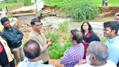 Telangana principal secretary (Disaster Management) Arvind Kumar visited Mahabubnagar and Nagarkurnool districts to assess the damage due to heavy rainfal