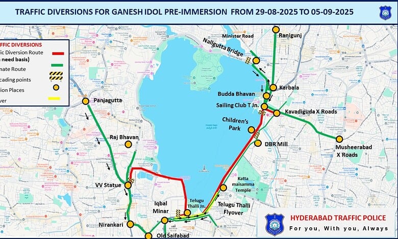 Traffic diversions in Hyderabad for Ganesh Chaturthi