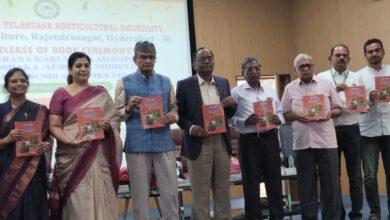 A book titled "Adarana Karuvaina Adivasi Pandlu" on Telangana's forest fruits released at SKLTGHU on Saturday, August 30, 2025.
