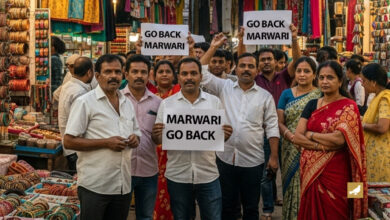 An AI-generated image of the Marwari Go Back campaign