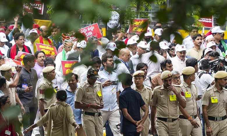 INDIA bloc MPs hold protest march