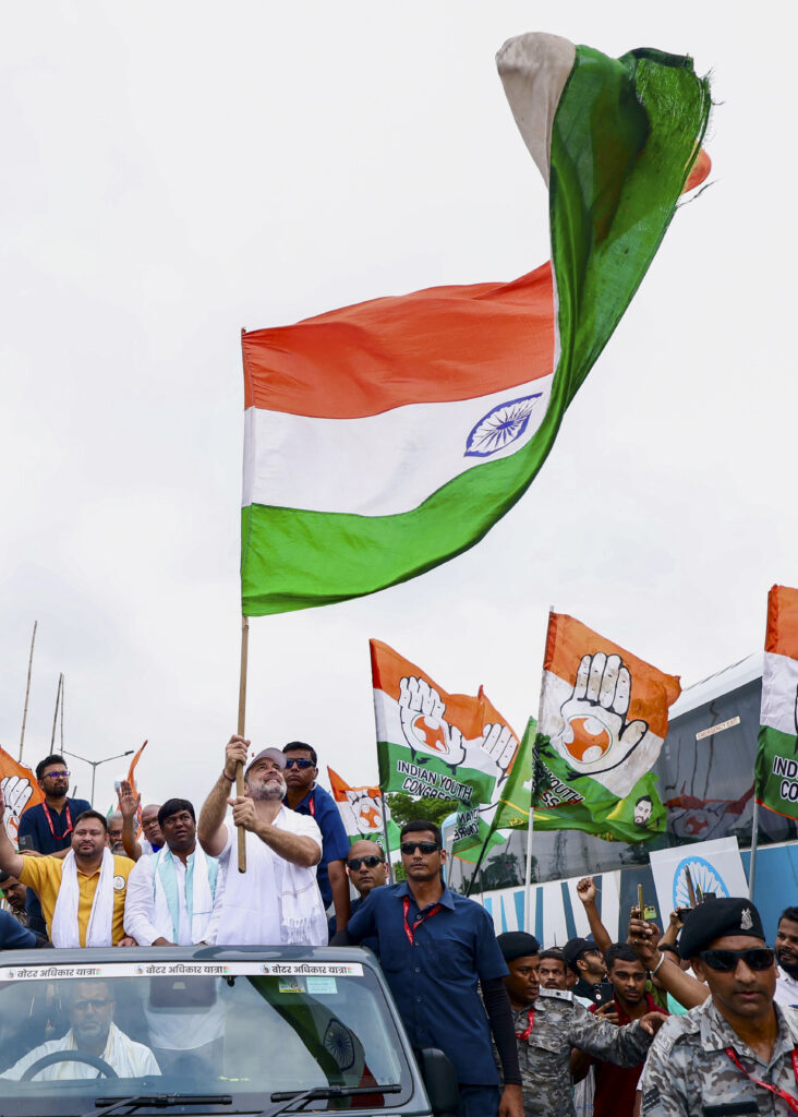 Rahul Gandhi leads 'Voter Adhikar Yatra' in Bihar