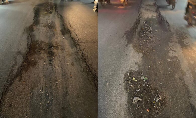 New Tolichowki–Seven Tombs road gets massive potholes in just 2 months