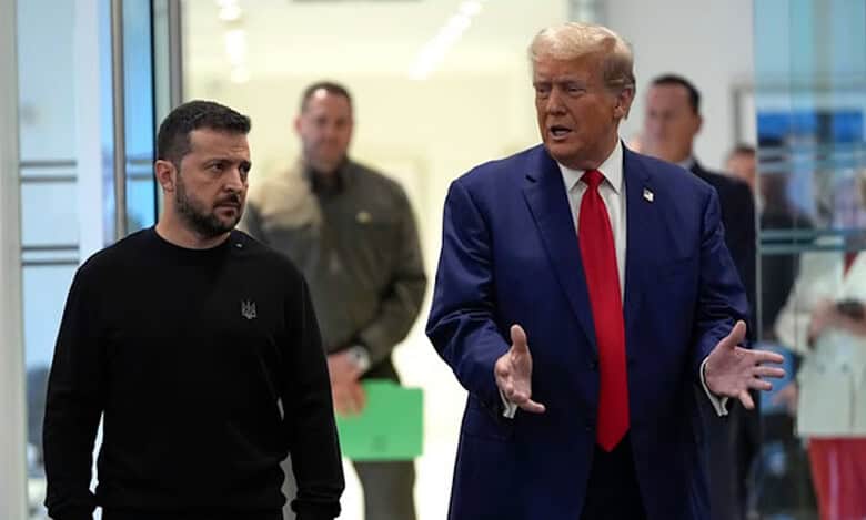 Ukraine's President Volodymyr Zelenskyy with Donald Trump