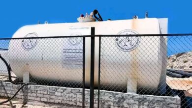 Water storage tank linked to the UAE’s desalination project supplying clean water to Gaza.