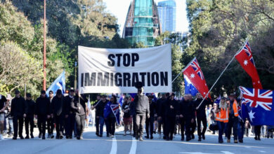 An anti-immigration rally in Australia