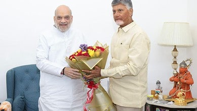Andhra Pradesh CM Chandrababu Naidu, along Andhra MPs meeting with Union Home Minister Amit Shah