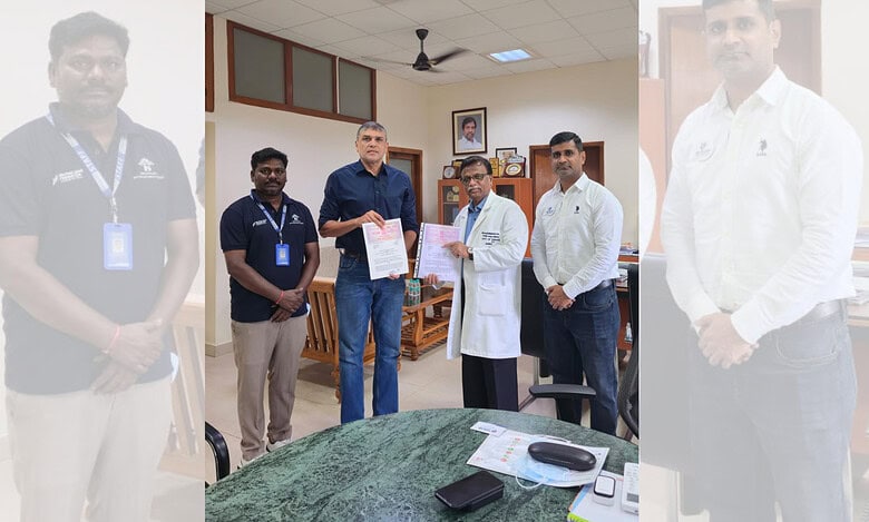 HHF founder Mujtaba Askari and NIMS director N Berapa sign an MOU