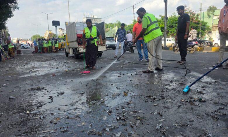 GHMC conducts sanitation drive after Ganesh immersions in Hyderabad