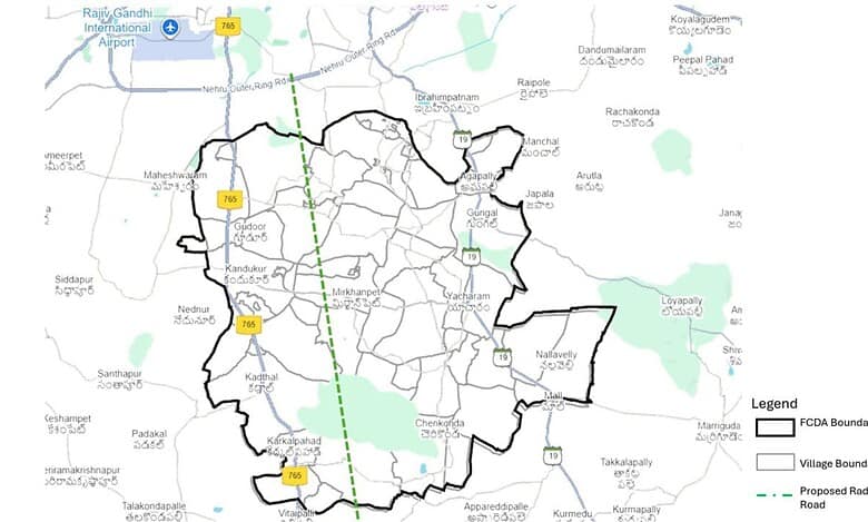 Image of the Future City plan for Hyderabad of the Telangana government, which is now a new police circle.
