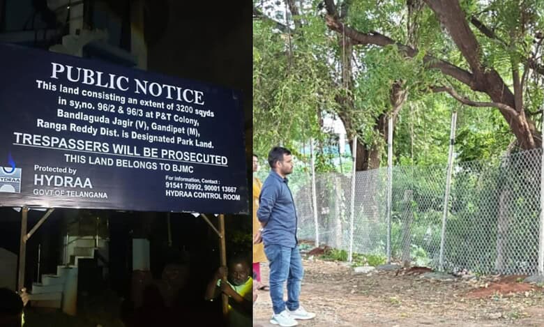 HYDRAA clears park encroachments in Bandlaguda Jagir