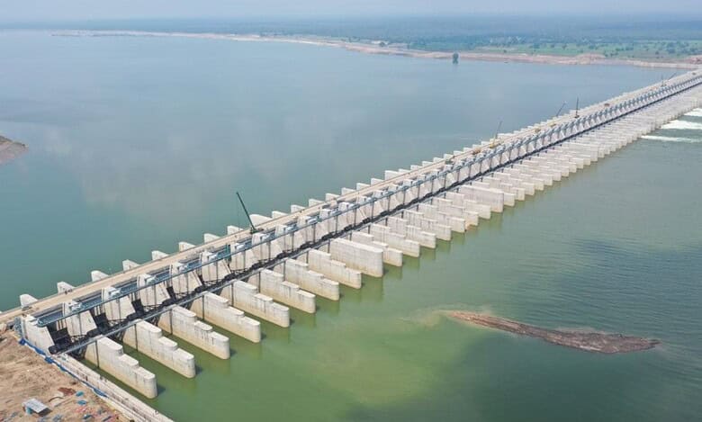 A picture of the Kaleshwaram Project in Telangana