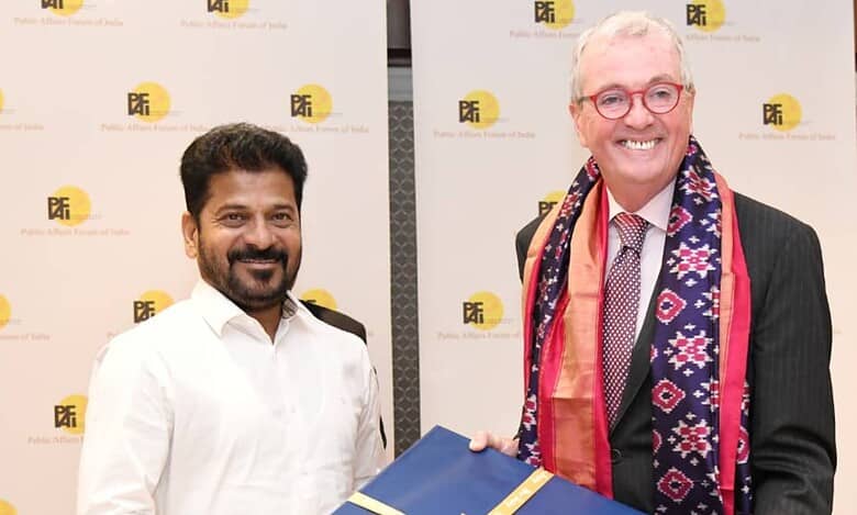 Telangana CM A Revanth Reddy and New Jersey governor Phil Murphy