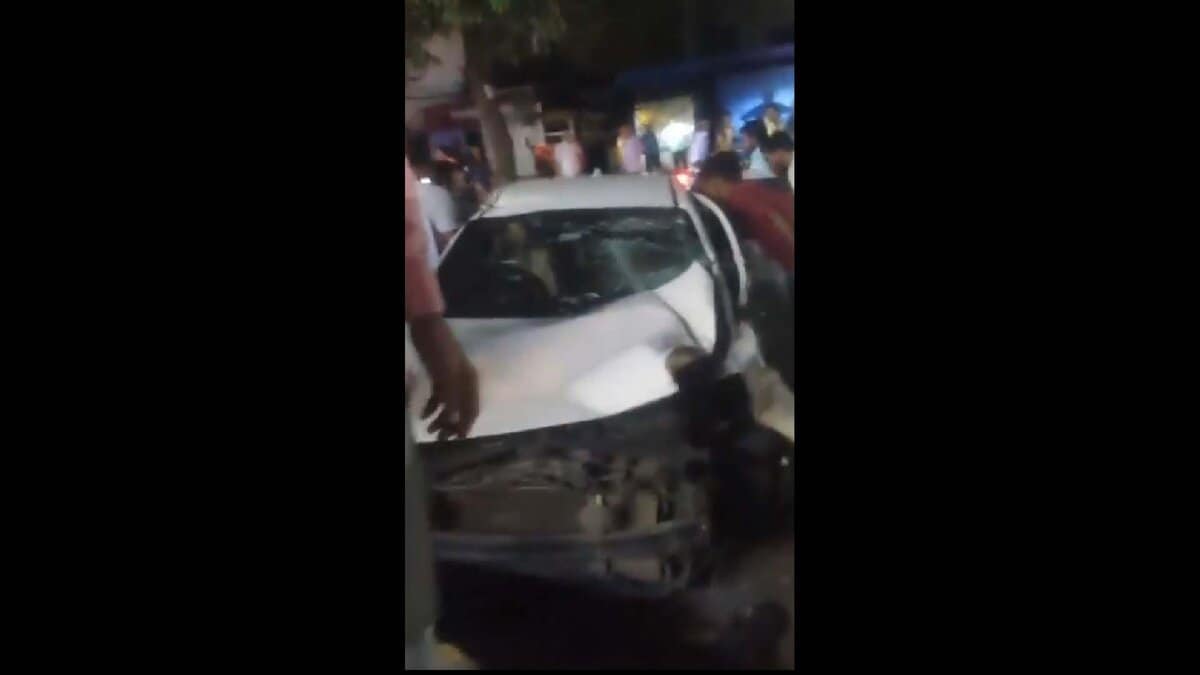 Car damaged in Accident in Hyderabad