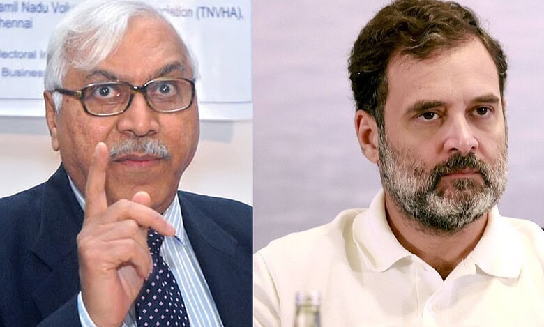 Former Chief Election Commissioner SY Quraishi and Rahul Gandhi