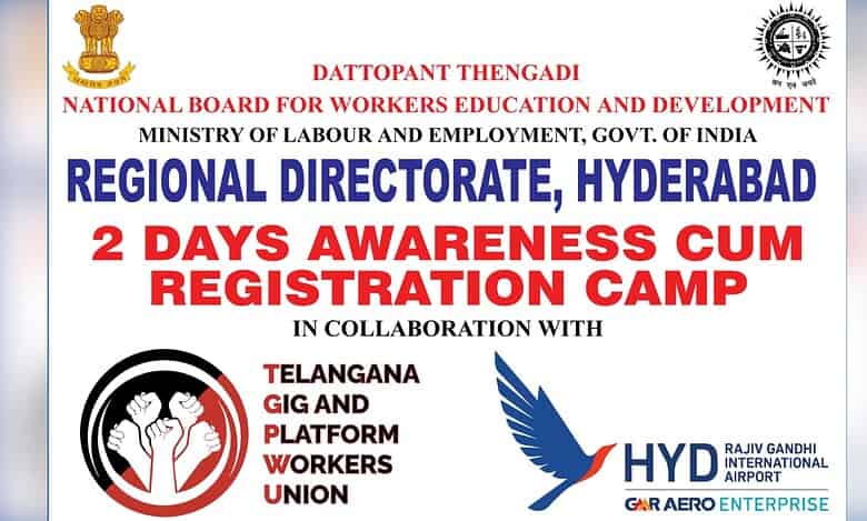 e-Shram registration drive held for gig workers at Hyderabad airport