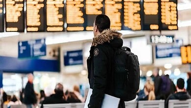 Travel airport, students flight