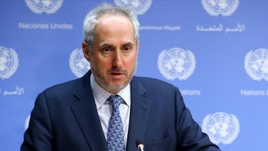 The image of UN spokesman Stephane Dujarric