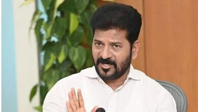 Telangana CM A Revanth Reddy addresses a meeting