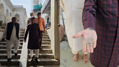 MBT spokesperson Amjedullah Khan visited Jama-e-masjid in Afzalgunj where broken glass was thrown on Saturday