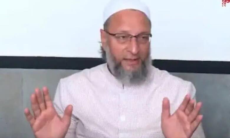 AIMIM president Asaduddin Owaisi addresses the media