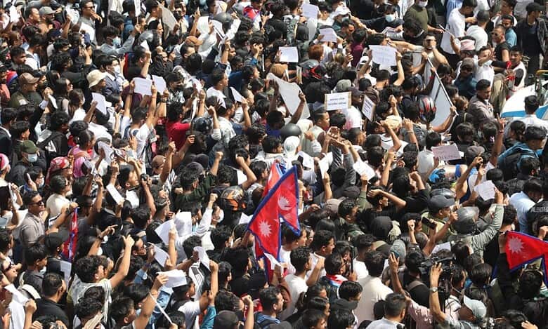 Protests in Nepal over social media ban.