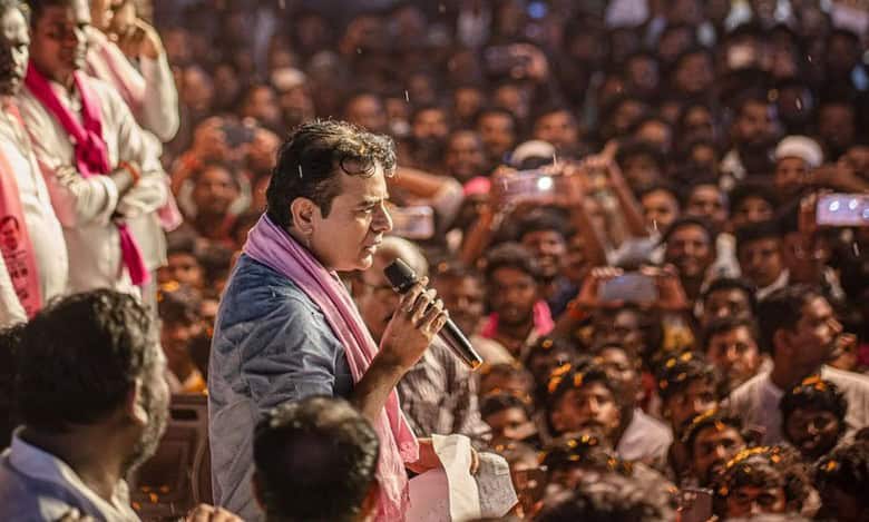 BRS working president KTR at the party public meeting in Gadwal on Sunday