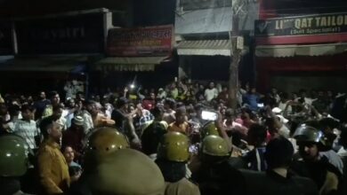 Angry Muslims protest in front of police station in Uttar Pradesh's Shahjahanpur area