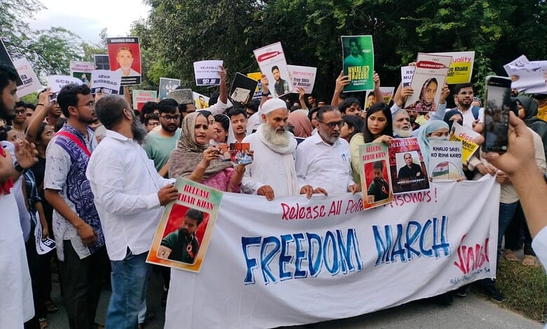 Families, friends and well-wishers of anti-CAA protestors took out a Freedom March in the national capital on Saturday