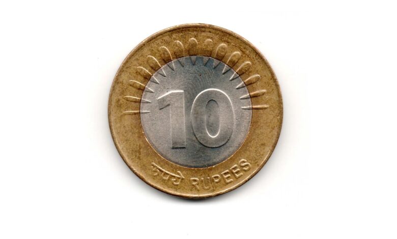 Ten rupee coin